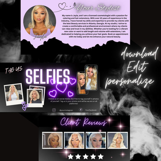 Acuity Template Lash Tech Branding Scheduling Template For  Hair Stylist Purple And Black  Glam Website  Nail Tech Acuity Estetician Acuity