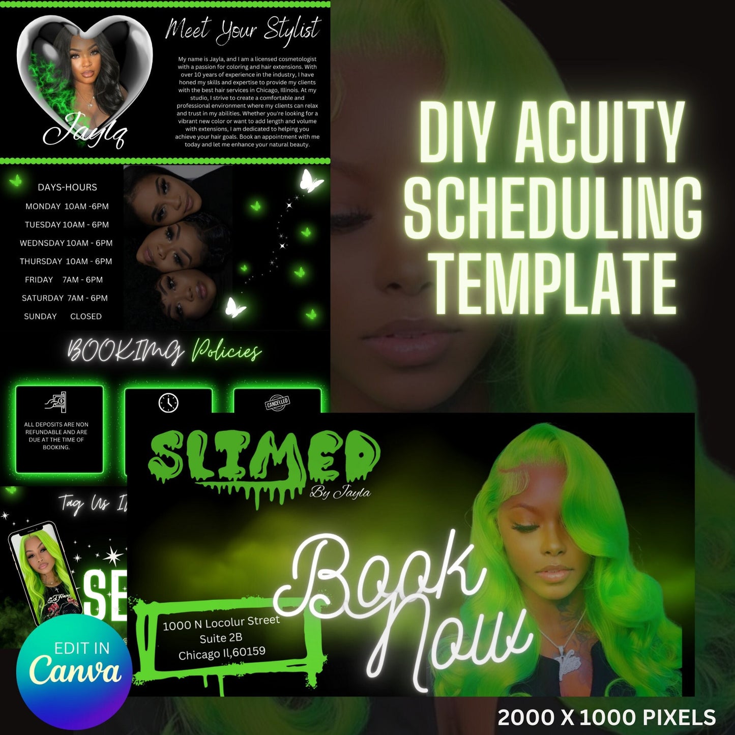 Acuity Scheduling Template  Hair Stylist Acuity  Template DIY Acuity Template Acuity  Lash Tech Acuity Makeup Artist Nail Tech