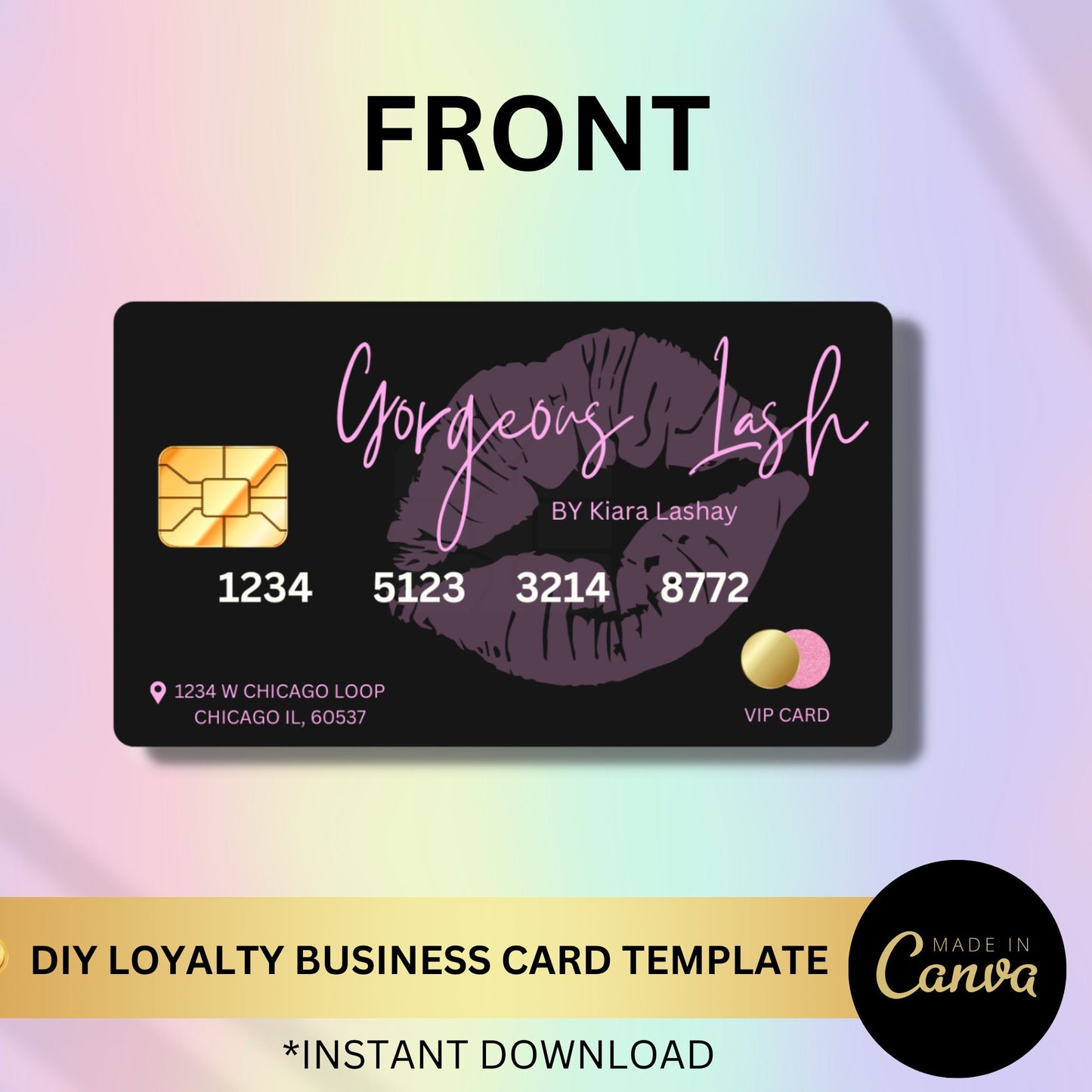 Business Card Loyalty Card  Small Business Discount Card Client Loyalty Card Credit Card Style Business Card DIY Instant Business Card